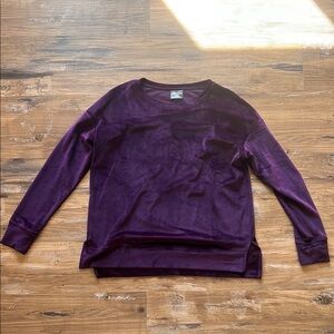 Purple Velvet Long Sleeve Top